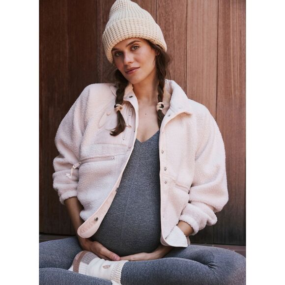 FP Movement x Hatch Hit the Slopes Fleece Jacket Sz M Canvas Neutral Maternity - Picture 2 of 15